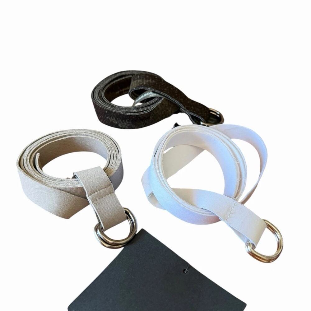 Norma Kamali Skinny Belt Bundle 3 NWT One Size White Dust Southwest D Ring